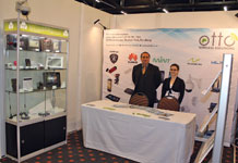 General manager Chris Viveiros (left) and office administrator Monica Martins on the company’s stand at the Iser trade show.